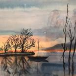 Painting titled "lake.jpg" by Serik Bakhretdinov, Original Artwork, Acrylic