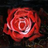 Peinture intitulée "Petite rose" par Serge Boisse, Œuvre d'art originale, Huile Monté sur Châssis en bois