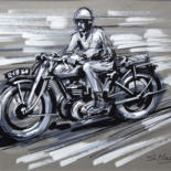Картина под названием "Hold rider" - Serge Mazet, Подлинное произведение искусства, Акрил