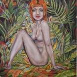 Schilderij getiteld "she red" door Sergey Kirillov, Origineel Kunstwerk, Olie