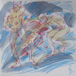 Drawing titled "Toreador game." by Sergey Sovkov, Original Artwork, Conté