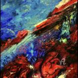 Painting titled "Mars" by Sergey Lutsenko, Original Artwork, Oil Mounted on Wood Stretcher frame