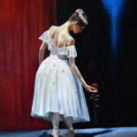 Malerei mit dem Titel "Dancing with a rose" von Serghei Ghetiu, Original-Kunstwerk, Öl