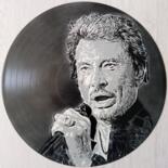 Peinture intitulée "Johnny Hallyday" par Sérgio Clemente, Œuvre d'art originale, Bombe aérosol