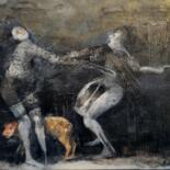 Malarstwo zatytułowany „La danse des infirm…” autorstwa Sergio Padovani, Oryginalna praca, Olej Zamontowany na Inny sztywny…