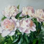 Painting titled "Peony" by Elizaveta Khudyakova, Original Artwork, Oil