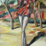 Painting titled "Девушка на пляже" by Rechitskii, Original Artwork, Oil