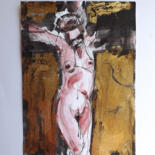 Dessin intitulée "Crucifixio #1" par Simona Barreca, Œuvre d'art originale, Aquarelle