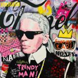 Painting titled "Trendy Man - Karl L…" by Simone De Rosa, Original Artwork, Acrylic Mounted on Wood Stretcher frame