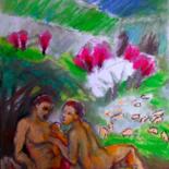 绘画 标题为“Idylle pastorale” 由Slobodan Spasojevic (Spaki), 原创艺术品, 粉彩