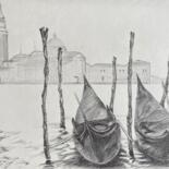 Dessin intitulée "Venice" par Sofiia Kulichkova (Sonjakul), Œuvre d'art originale, Crayon