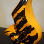 Sculpture intitulée "ZEBRé ORANGE & NOIR" par Sonia Mandel, Œuvre d'art originale, Techniques mixtes