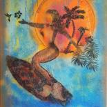 Painting titled "Sea life 4, la sirè…" by Sonia Michel, Original Artwork, Acrylic