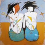Pintura intitulada "Màs que hermanas" por Sonia Uribe, Obras de arte originais, Óleo