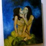 Painting titled "the kiss of dracula" by Sonia Rhea, Original Artwork, Oil