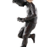 Sculpture intitulée "Lecteur debout" par Sophie Barut, Œuvre d'art originale, Bronze