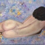 Malerei mit dem Titel "Femme brune de dos" von Sophie Bouriche, Original-Kunstwerk, Öl