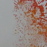 Printmaking titled "Silhouette orange" by Sophie Maillard (Sophie Mai), Original Artwork, Xylography