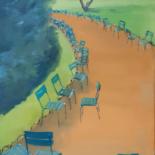 Pintura intitulada "Allée au jardin du…" por Bernard Soupre, Obras de arte originais, Óleo
