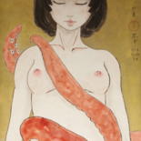 Painting titled "ama to tako ( ama e…" by Souske, Original Artwork, Other