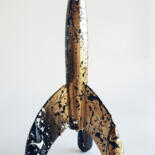 Sculpture titled "SPACO  gold Fusée t…" by Spaco, Original Artwork, Resin