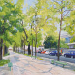 Painting titled "Boulevard" by Stanislav Khodak, Original Artwork, Oil