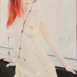 Картина под названием "Red nymph at window" - Stan Bert Singer, Подлинное произведение искусства, Масло