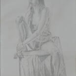 图画 标题为“Anna patiently” 由Stan Bert Singer, 原创艺术品, Silverpoint