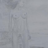 Drawing titled "The beach I dream of" by Stan Bert Singer, Original Artwork, Silverpoint
