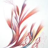 Drawing titled "burning-flowers.jpg" by Stan.Phi, Original Artwork, Ballpoint pen