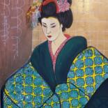 Pintura intitulada "Tela Geisha uno" por Stefania Serrao, Obras de arte originais, Acrílico