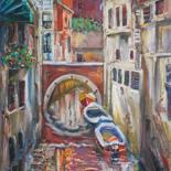 Painting titled "Venice - Canal II" by Stefano Popovski, Original Artwork, Oil