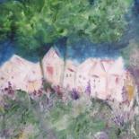 Painting titled "Le Village" by Stéphanie Menard, Original Artwork, Acrylic