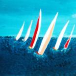 Painting titled "Voyage en mer" by Steve Soobben, Original Artwork, Oil