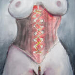Dibujo titulada "Rousse en corset ro…" por Stewart Fletcher, Obra de arte original, Acrílico