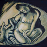 Malerei mit dem Titel "the woman on top" von Svetlana Lukina, Original-Kunstwerk, Acryl