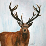 Painting titled "Deer" by Svetlana Samovarova (SA.LANA), Original Artwork, Watercolor