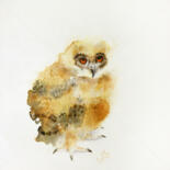Painting titled "Baby Owl I" by Svetlana Samovarova (SA.LANA), Original Artwork, Watercolor