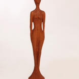 Sculpture titled "Kirschenfrau" by Sylvia Gnatz, Original Artwork, Wood