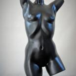 Sculpture titled "black EVA" by Sylvie Bourély (SB), Original Artwork, Clay
