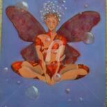Peinture intitulée "femme-papillon" par Sbx, Œuvre d'art originale