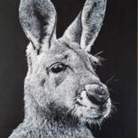 Painting titled "Skippy" by Sylvie Lescan, Original Artwork, Acrylic Mounted on Cardboard