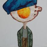 Painting titled "Egg boy in flip flo…" by Ta Byrne, Original Artwork, Oil