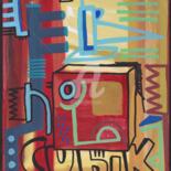 Peinture intitulée "Cubik" par Tarek Ben Yakhlef, Œuvre d'art originale, Acrylique