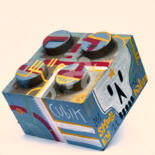 Sculpture titled "Lego #Cubik" by Tarek Ben Yakhlef, Original Artwork, Acrylic