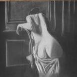 Drawing titled "nue" by Tatiana Anikina, Original Artwork, Charcoal