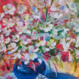 Painting titled "Garden Flowers" by Tatyana Pertsel, Original Artwork, Oil