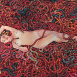 Peinture intitulée "Medusa Gorgon" par Tetiana Bogdanova, Œuvre d'art originale, Huile Monté sur Châssis en bois