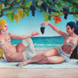 Painting titled "Proposition" by Tetiana Bogdanova, Original Artwork, Oil Mounted on Wood Stretcher frame