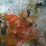 Painting titled "Orange irisée #Arti…" by Thalie Cardo, Original Artwork, Acrylic